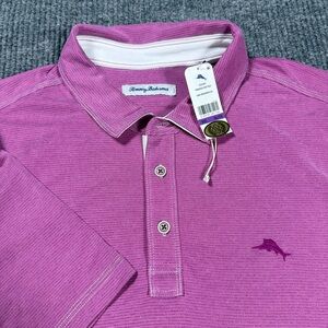 Tommy Bahama Men's Paradiso Cove Short Sleeve Polo Berry Pink Golf Size 2XL NWT